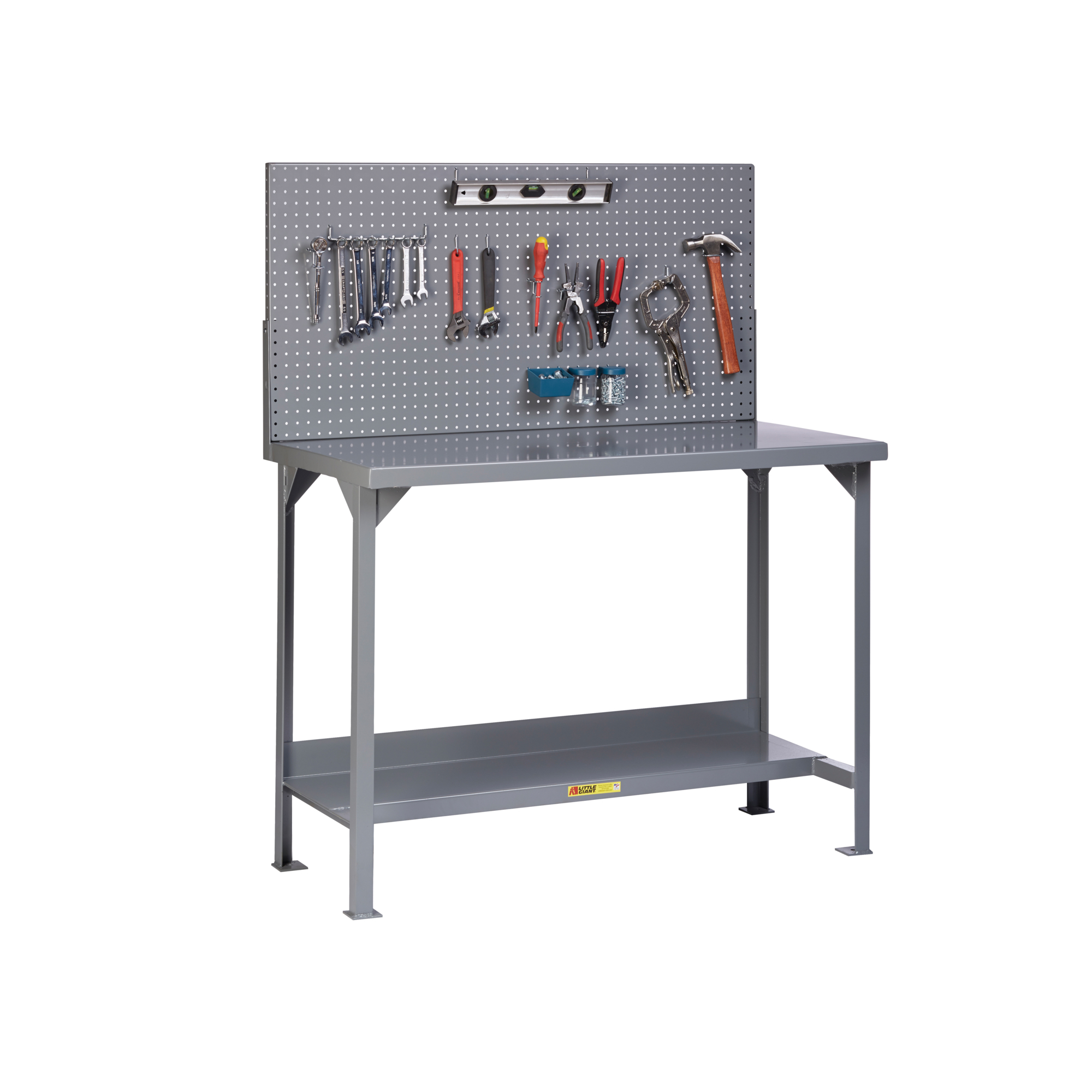 Little Giant Welded Workbench - 24in. x 48in., 5000-Lb. Capacity, 36in. Height, Pegboard Panel, Model# WST2-2448-36-PB